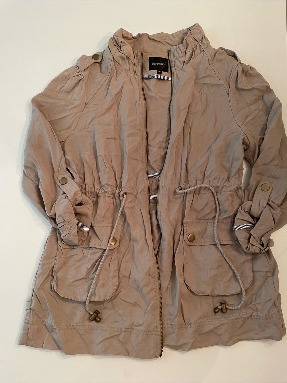 Portmans Beige Utility Jacket with Drawstring Waist - Women's